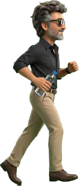 buddy running in
